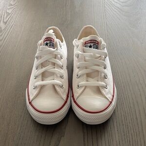 Converse Low Top Sneakers - White with Red Accent